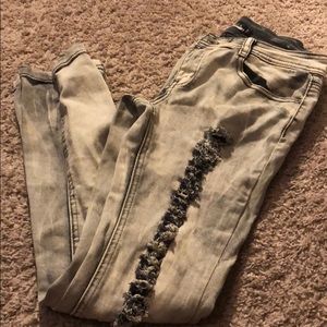 Ripped black grey jeans